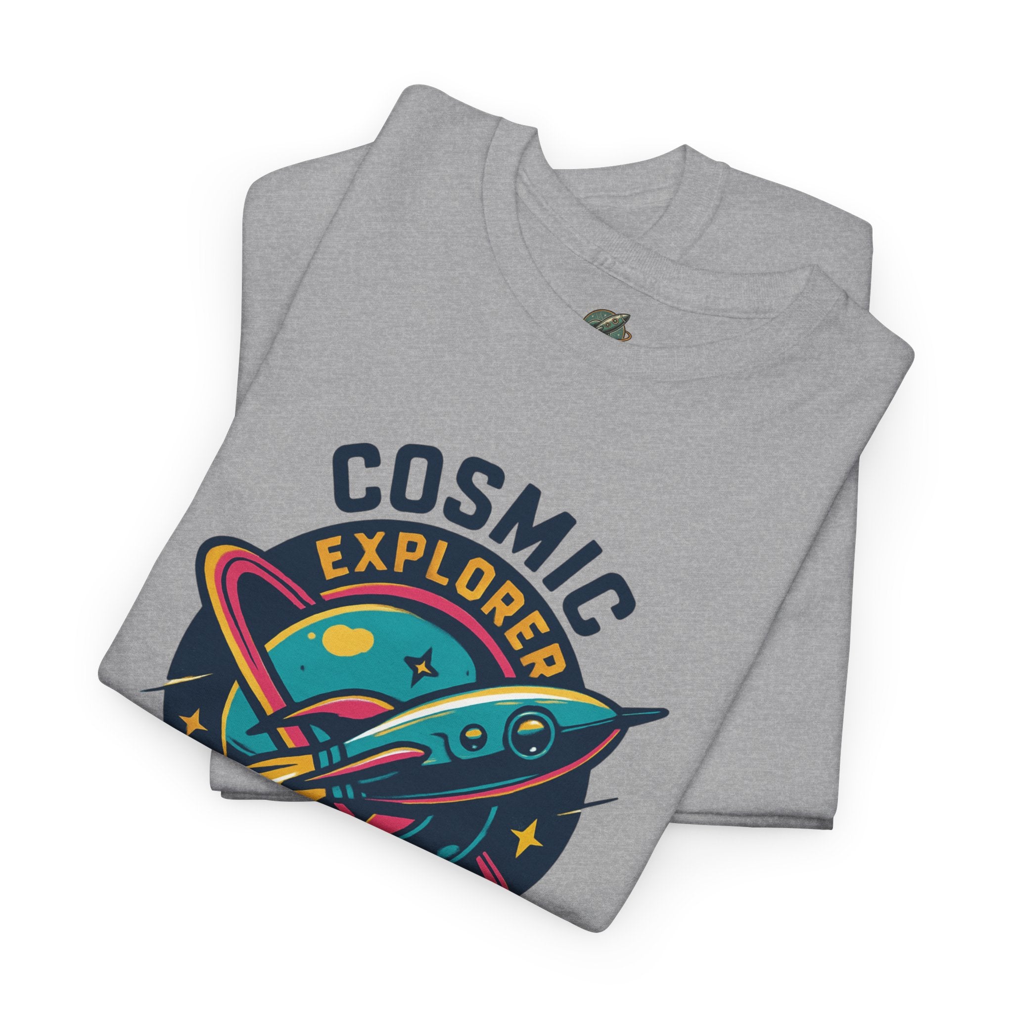 Graphic Tee | Cosmic Explorer | Retro Rocket in Orbit