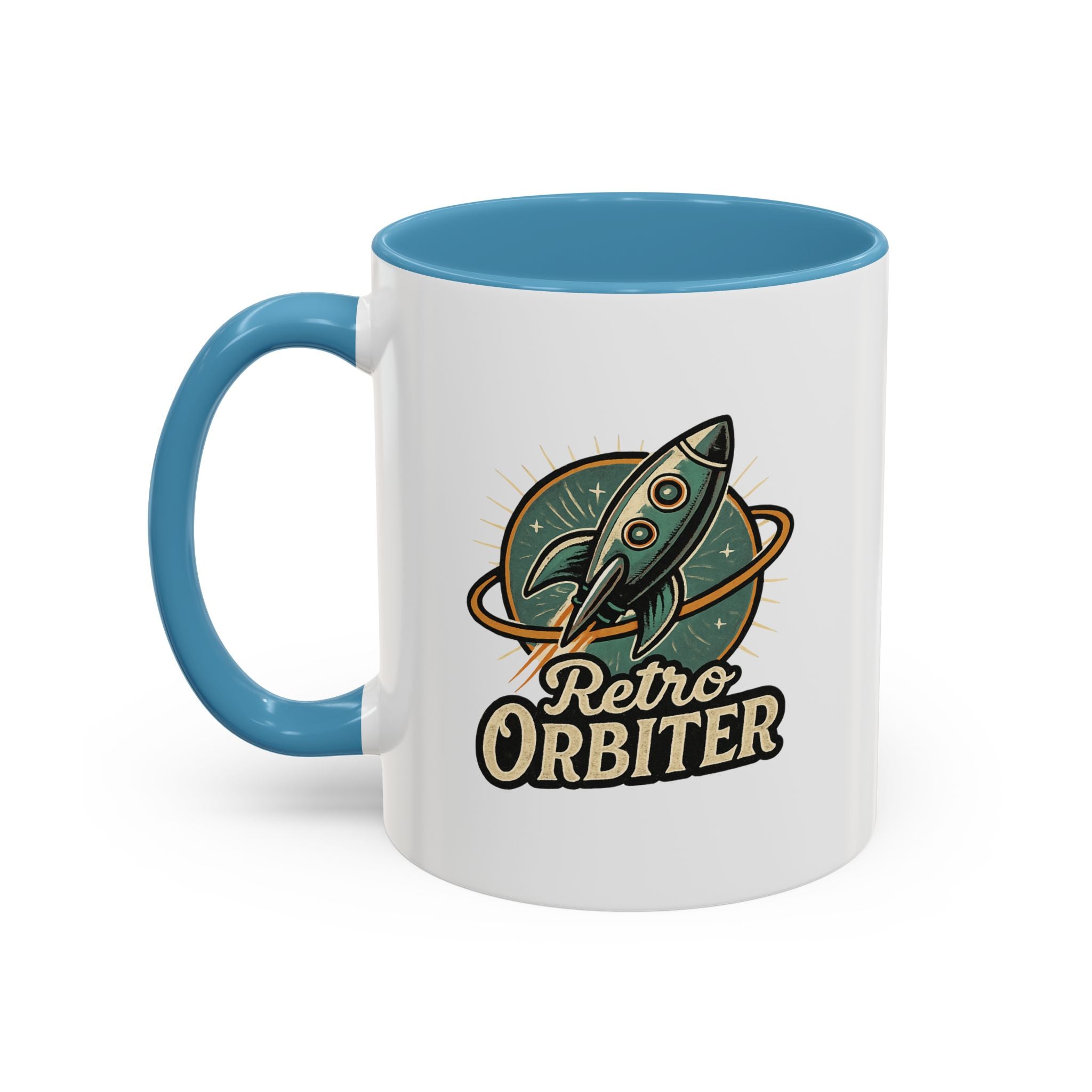 Retro Orbiter mug with Text 'Keep an Open Mind' (11 oz)