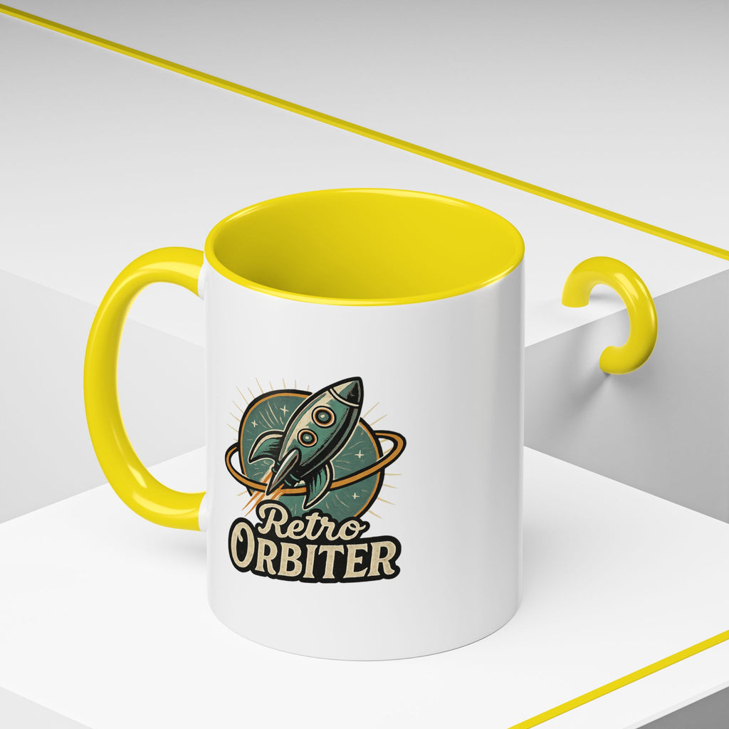 Retro Orbiter mug with Text 'Keep an Open Mind' (11 oz)