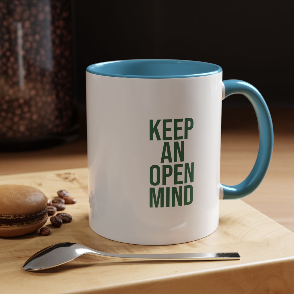 Retro Orbiter mug with Text 'Keep an Open Mind' (11 oz)