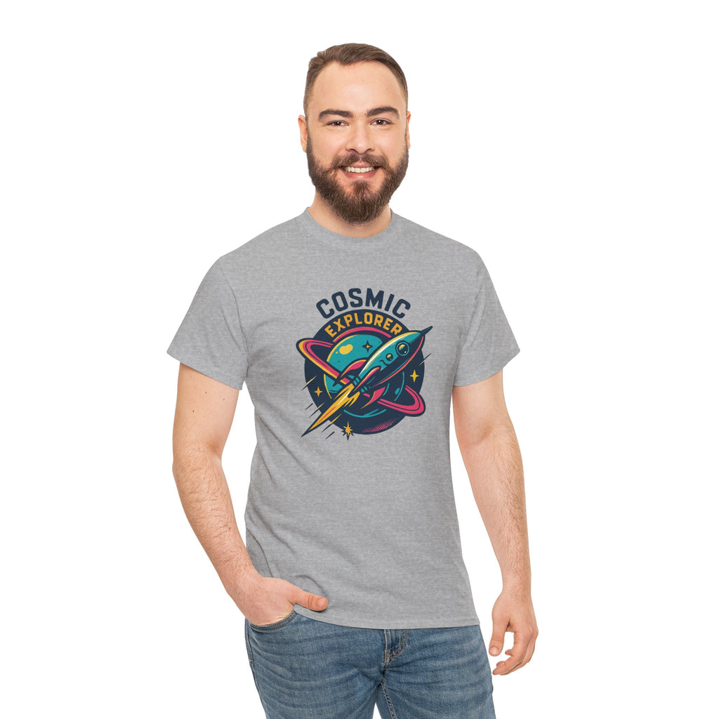 Graphic Tee | Cosmic Explorer | Retro Rocket in Orbit