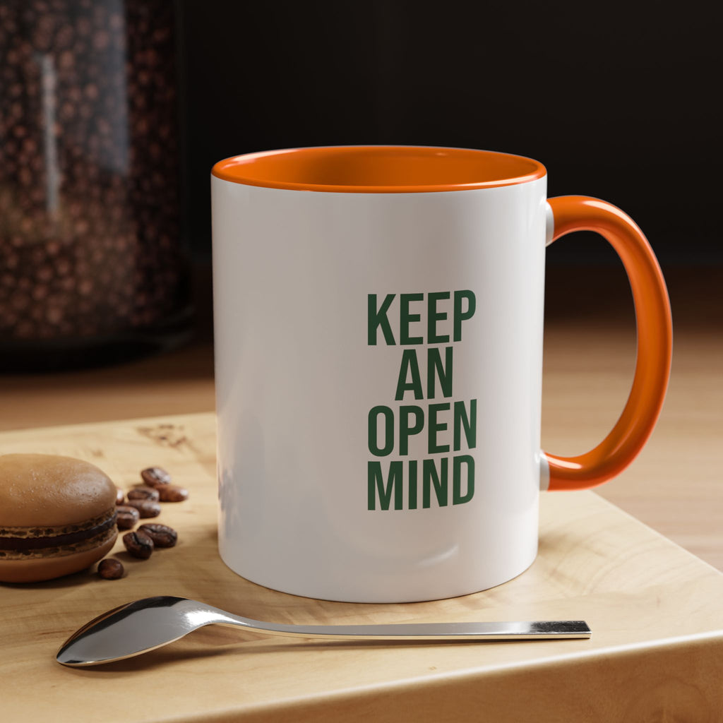 Retro Orbiter mug with Text 'Keep an Open Mind' (11 oz)