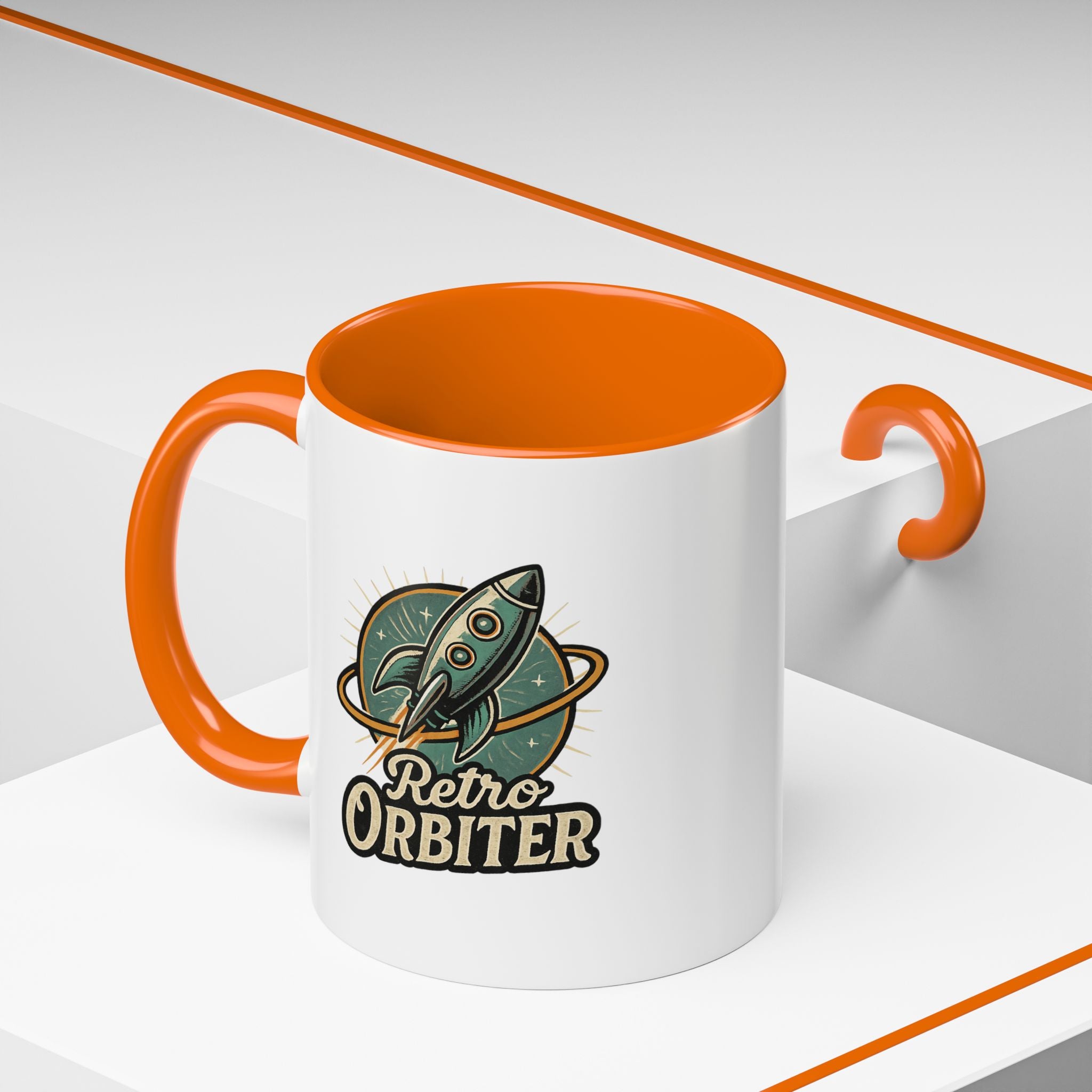 Retro Orbiter mug with Text 'Keep an Open Mind' (11 oz)