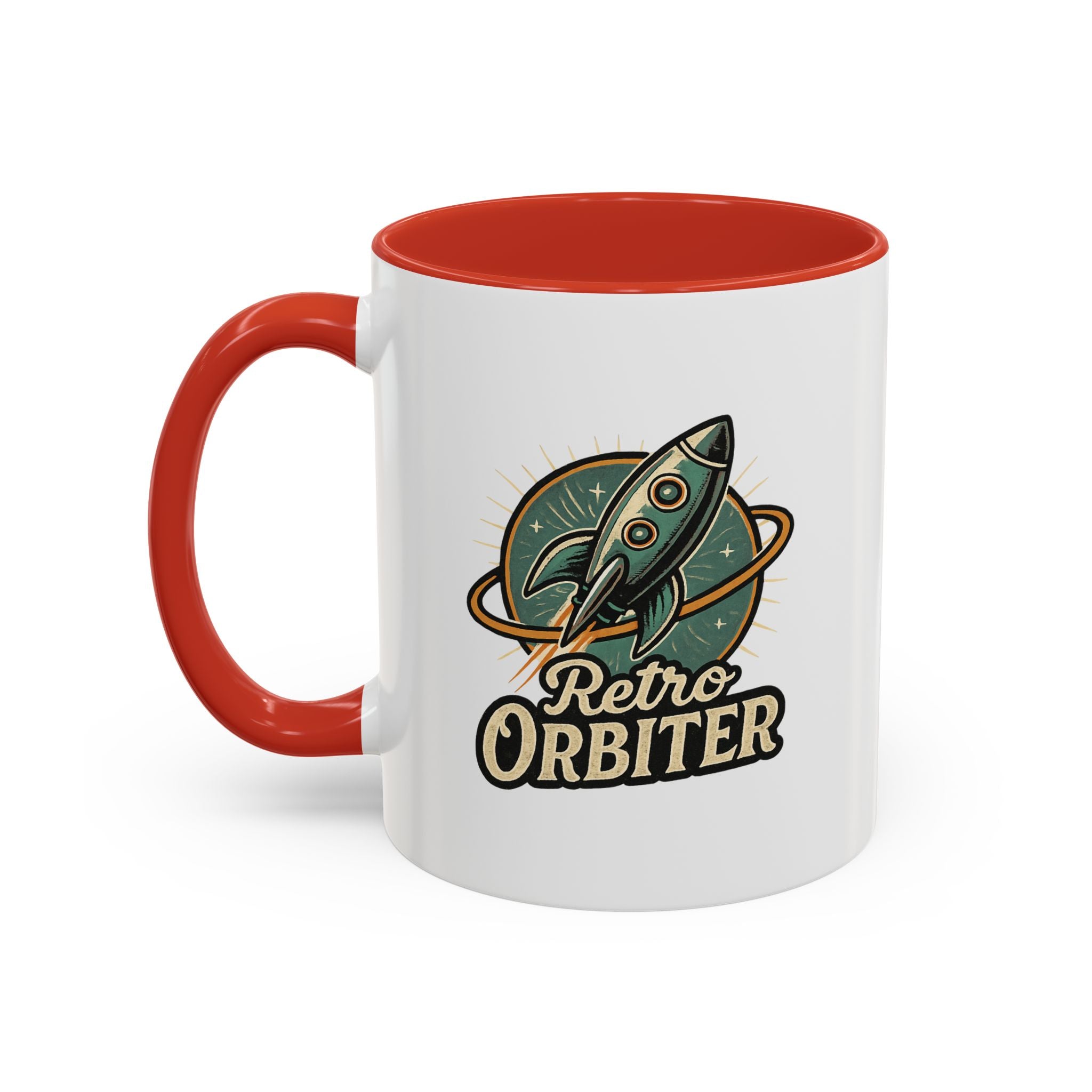 Retro Orbiter mug with Text 'Keep an Open Mind' (11 oz)