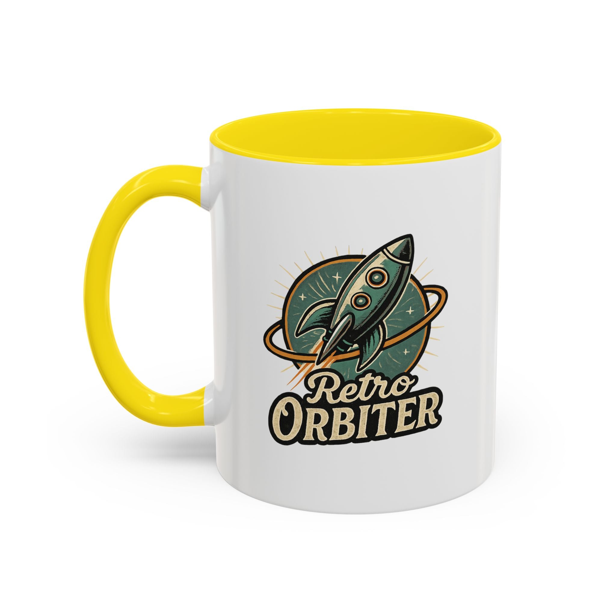 Retro Orbiter mug with Text 'Keep an Open Mind' (11 oz)