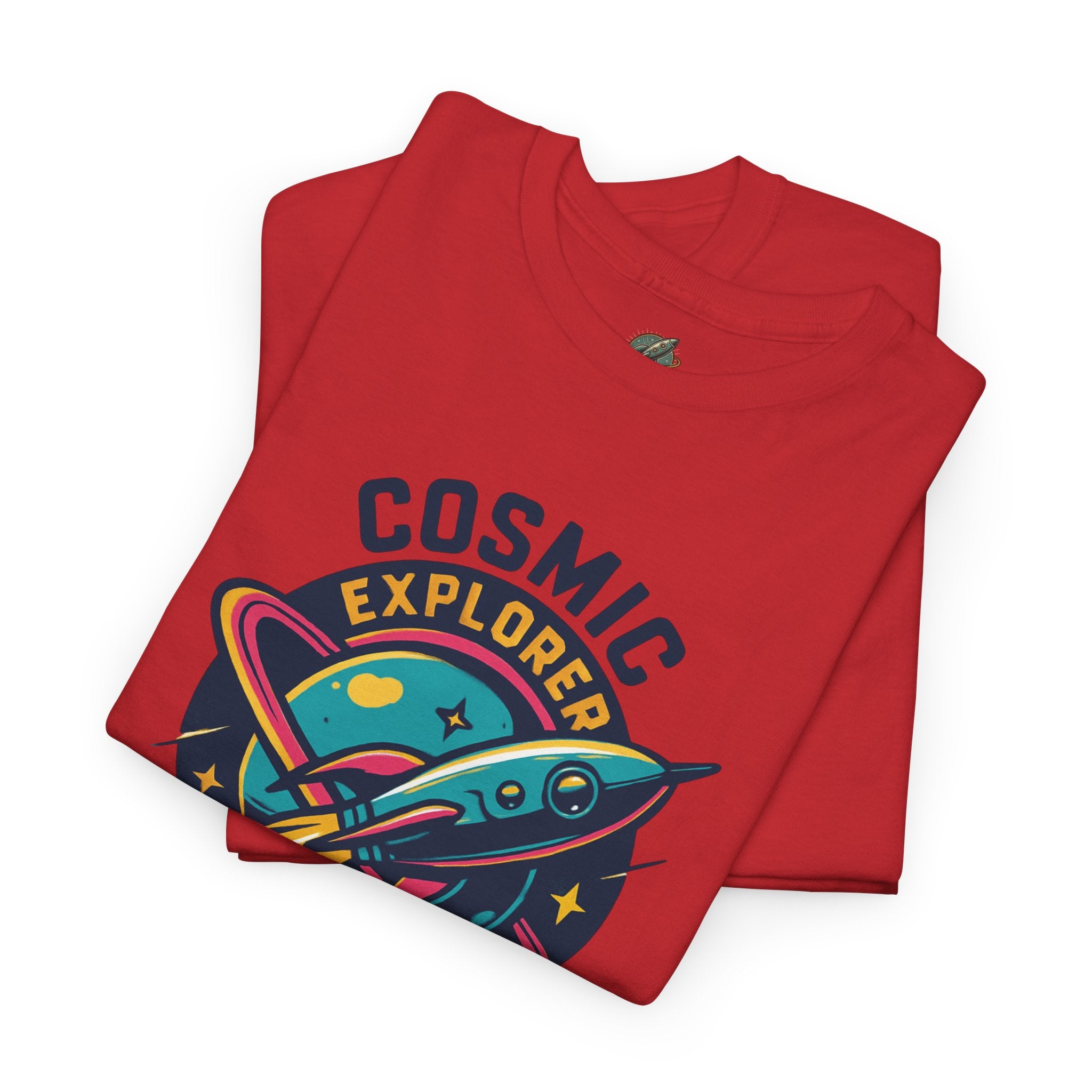 Graphic Tee | Cosmic Explorer | Retro Rocket in Orbit