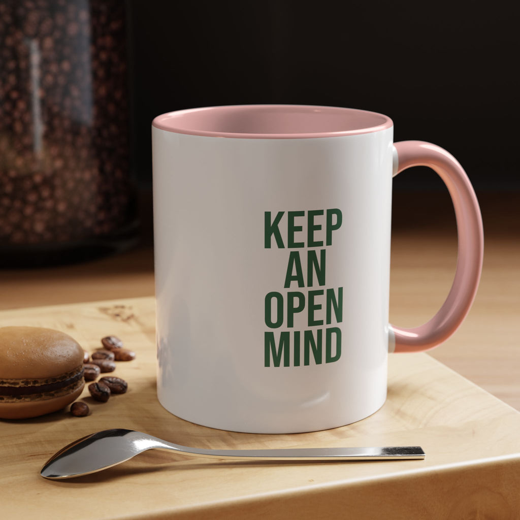 Retro Orbiter mug with Text 'Keep an Open Mind' (11 oz)