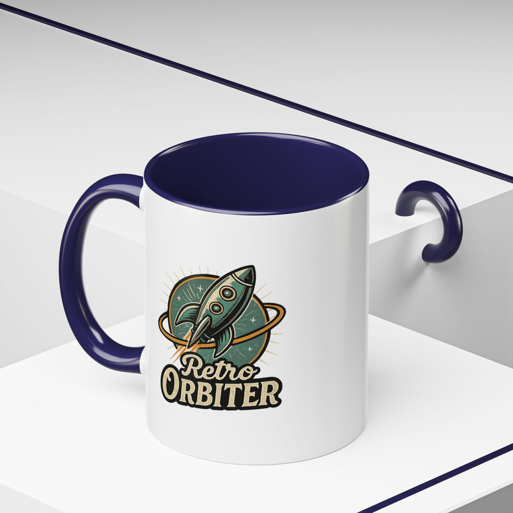 Retro Orbiter mug with Text 'Keep an Open Mind' (11 oz)