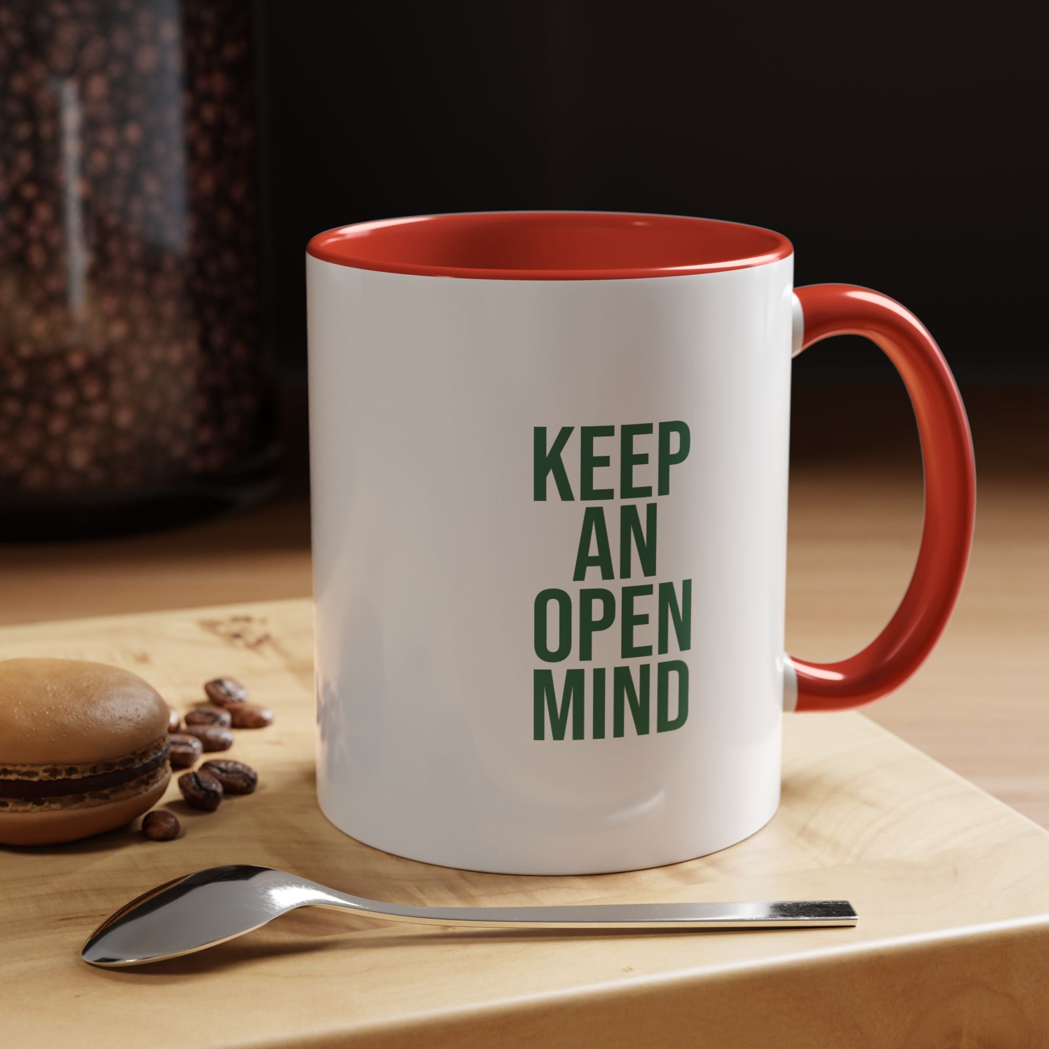 Retro Orbiter mug with Text 'Keep an Open Mind' (11 oz)
