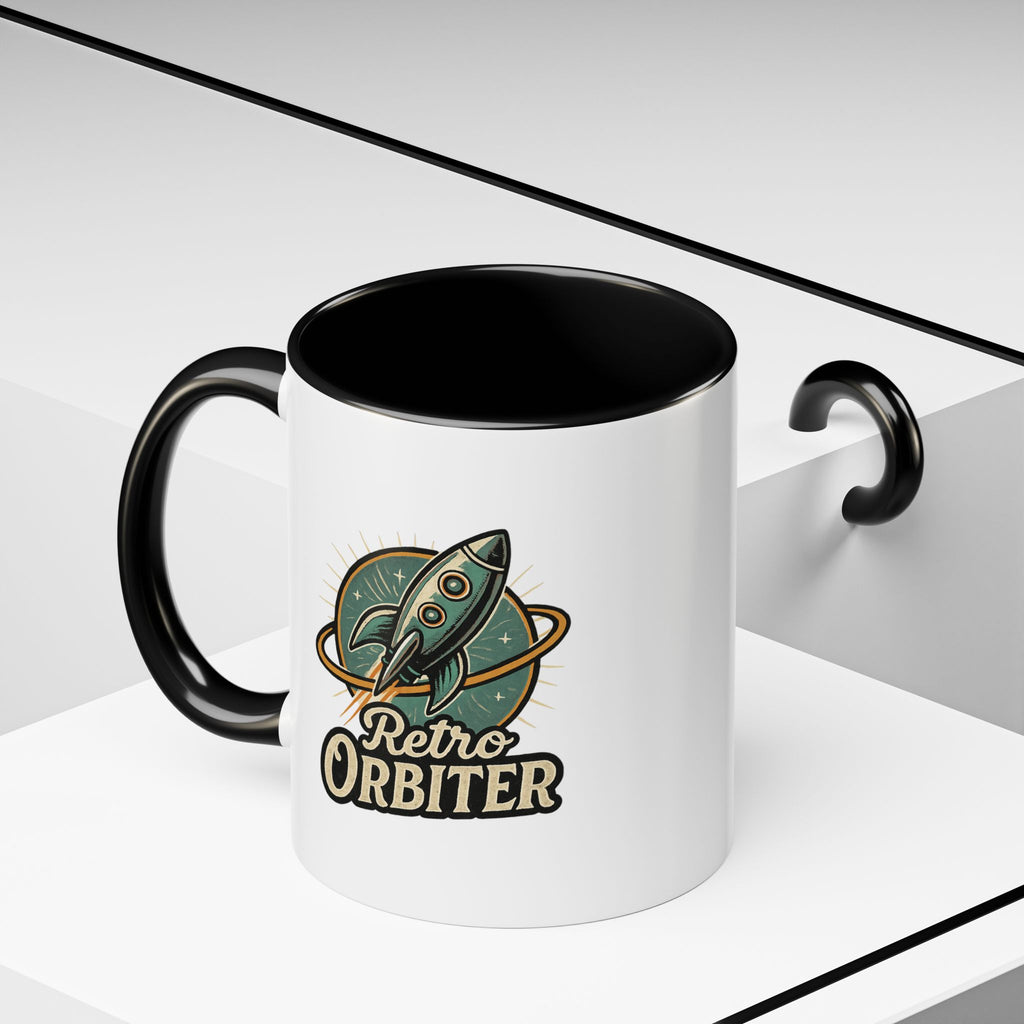 Retro Orbiter mug with Text 'Keep an Open Mind' (11 oz)