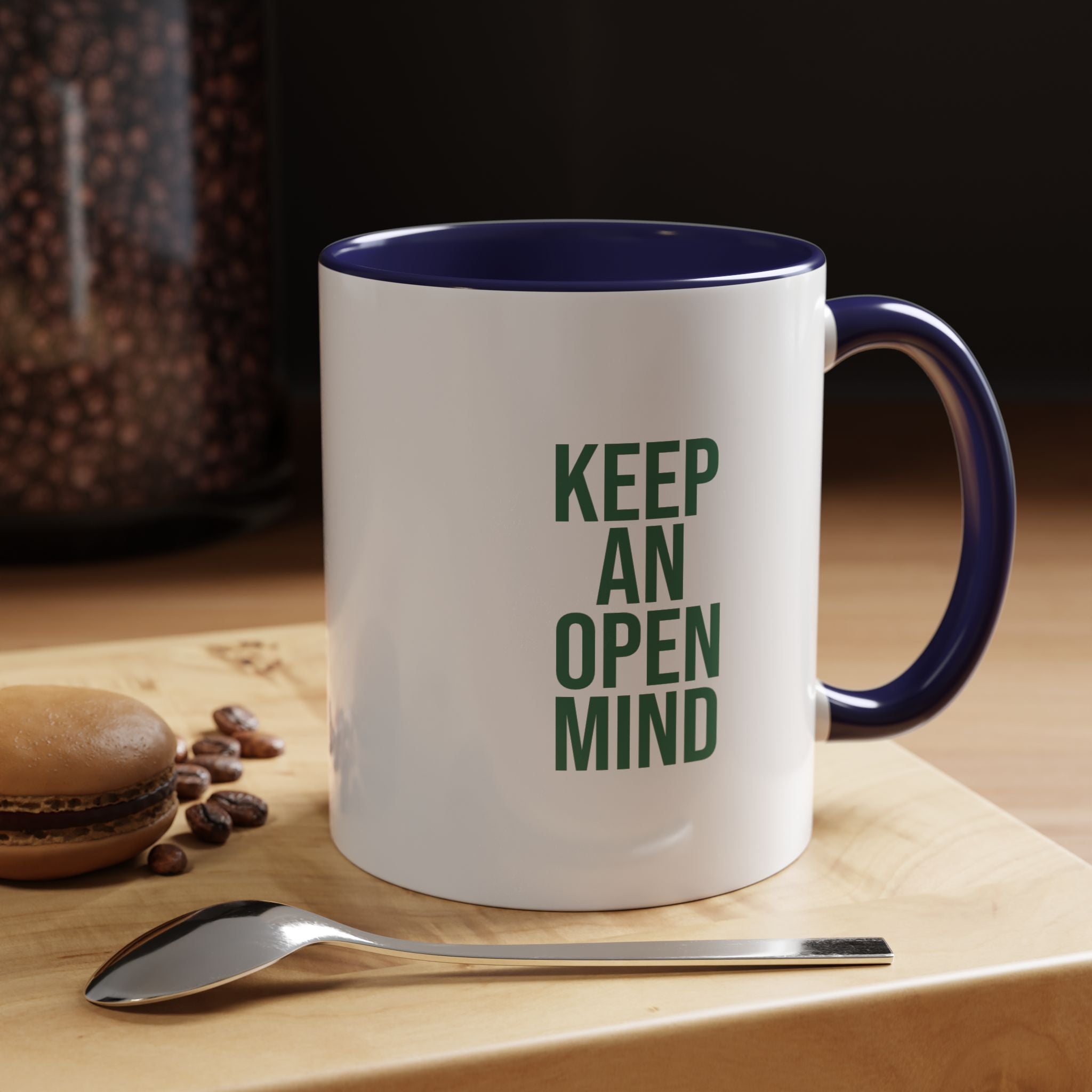 Retro Orbiter mug with Text 'Keep an Open Mind' (11 oz)
