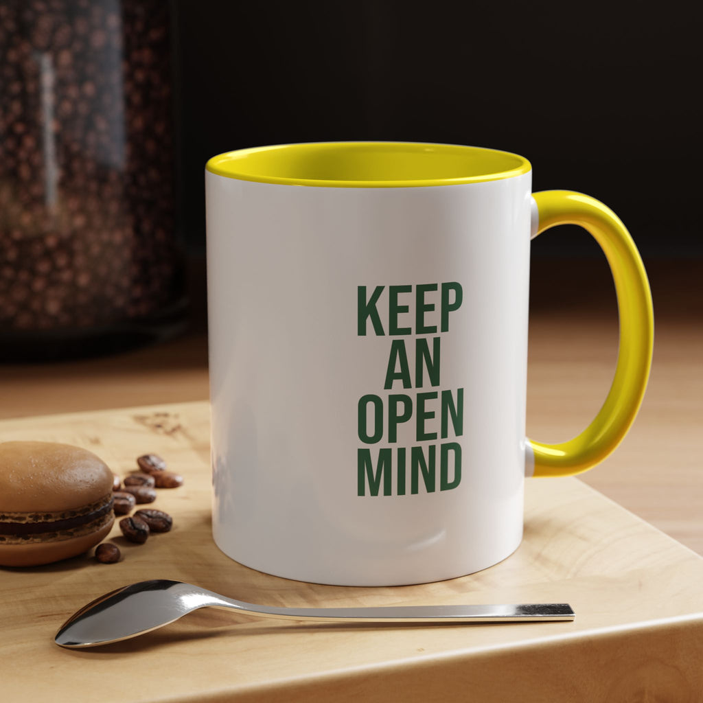 Retro Orbiter mug with Text 'Keep an Open Mind' (11 oz)