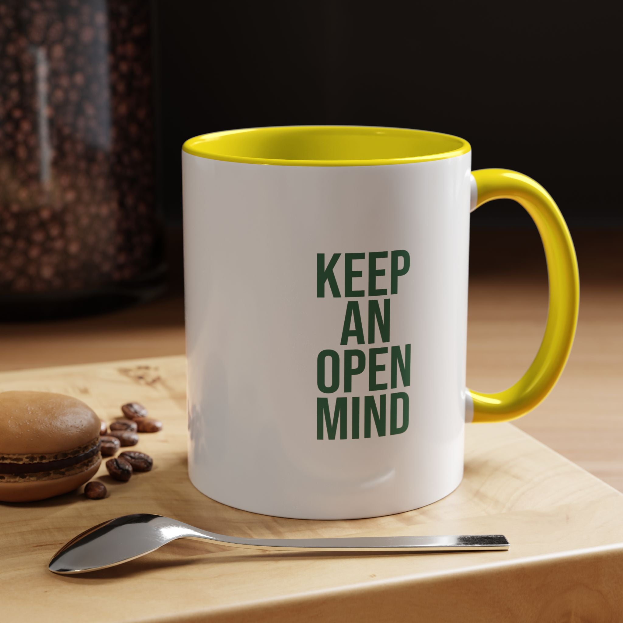 Retro Orbiter mug with Text 'Keep an Open Mind' (11 oz)