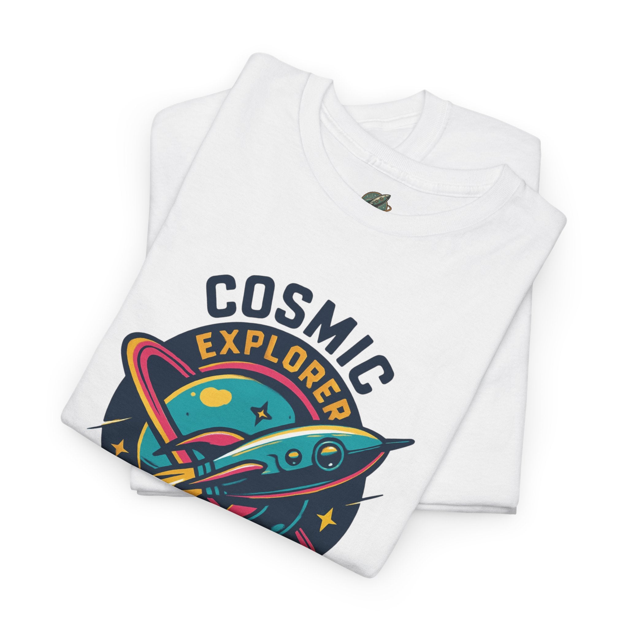 Graphic Tee | Cosmic Explorer | Retro Rocket in Orbit