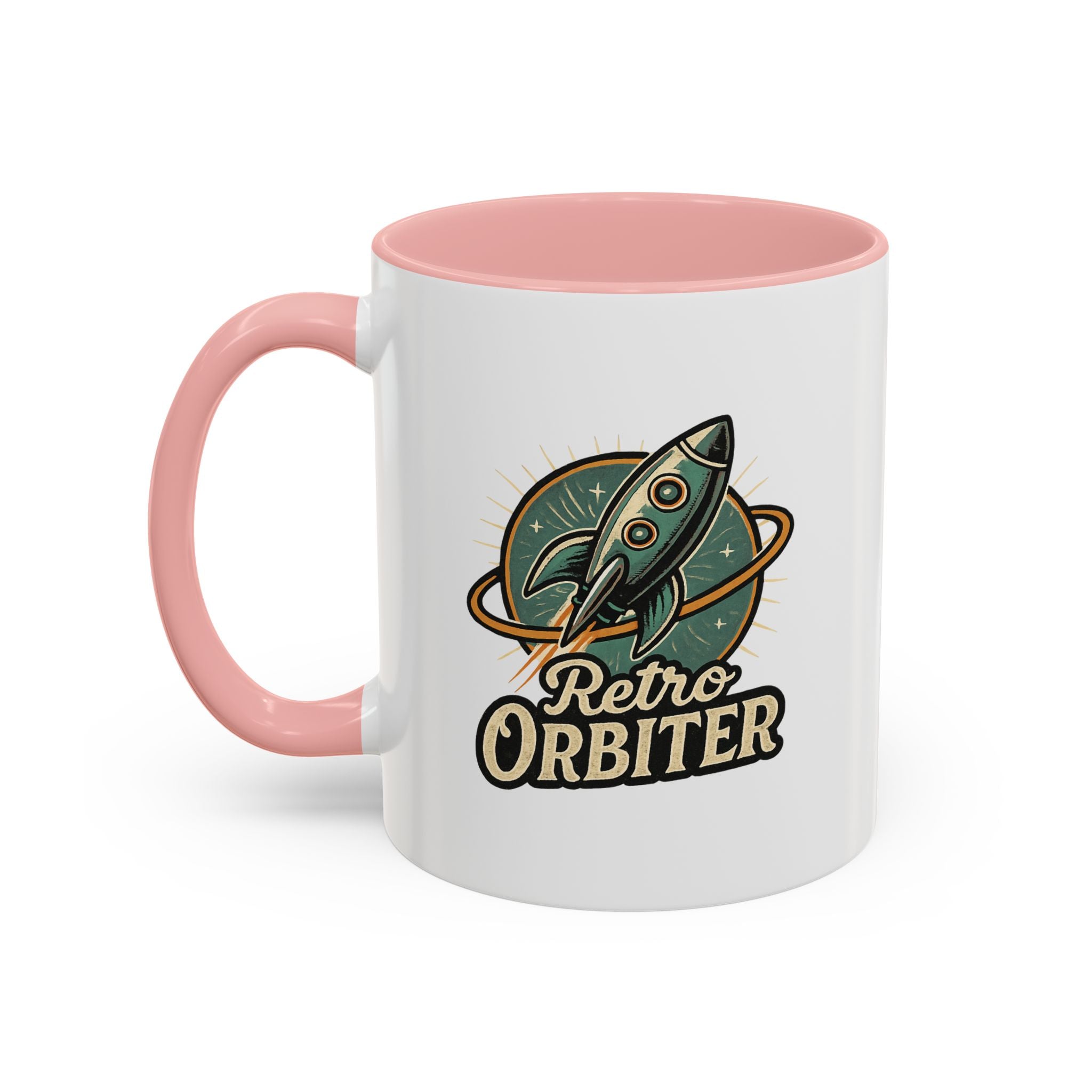 Retro Orbiter mug with Text 'Keep an Open Mind' (11 oz)