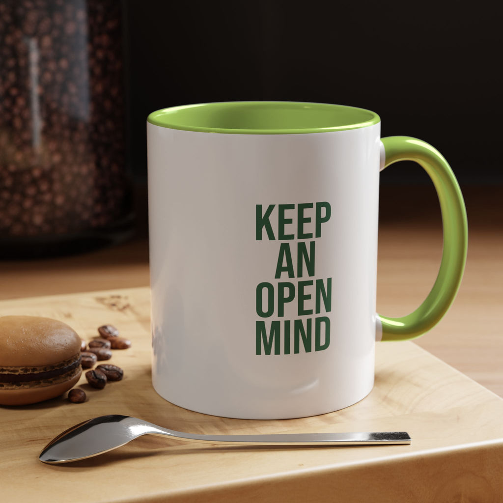 Retro Orbiter mug with Text 'Keep an Open Mind' (11 oz)