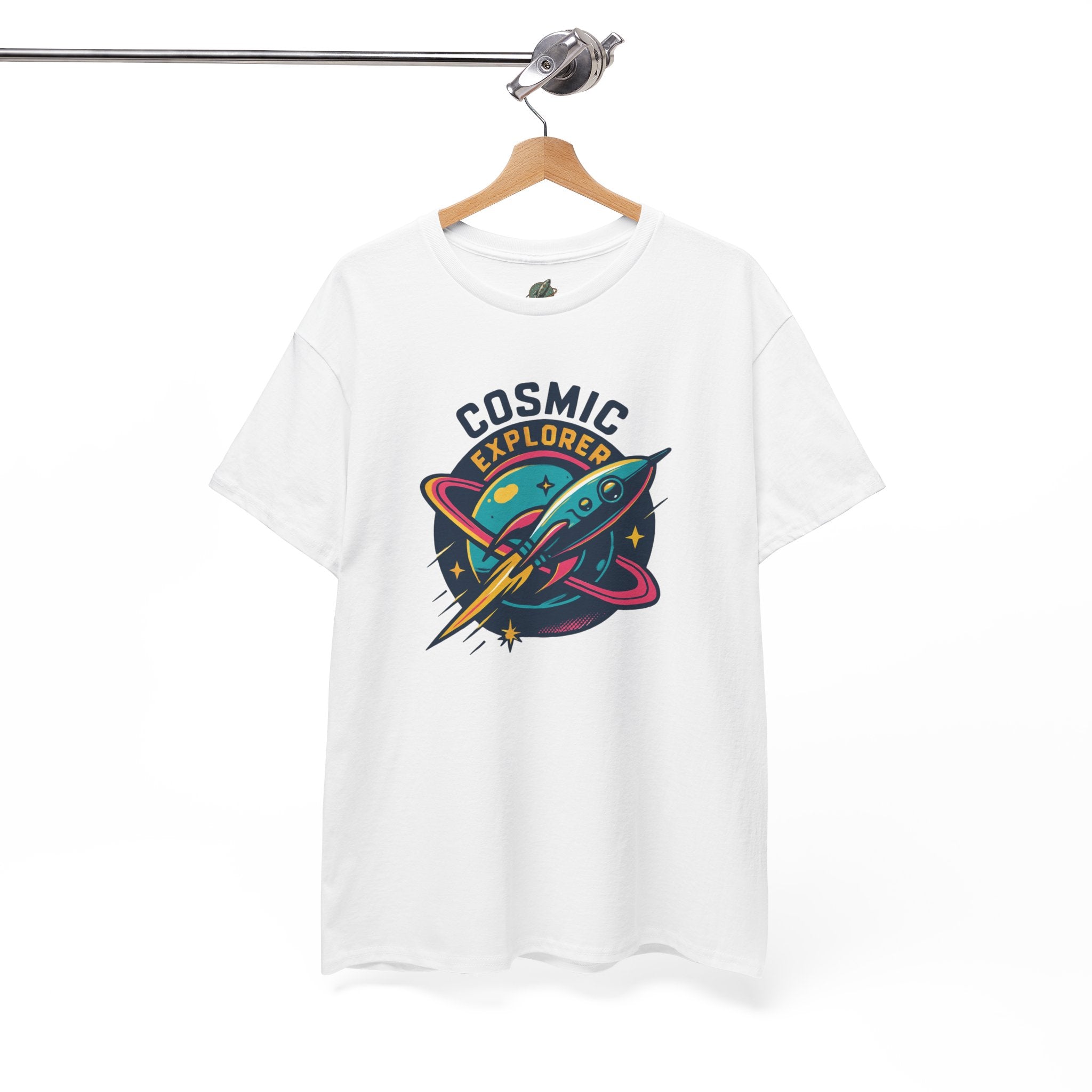 Graphic Tee | Cosmic Explorer | Retro Rocket in Orbit