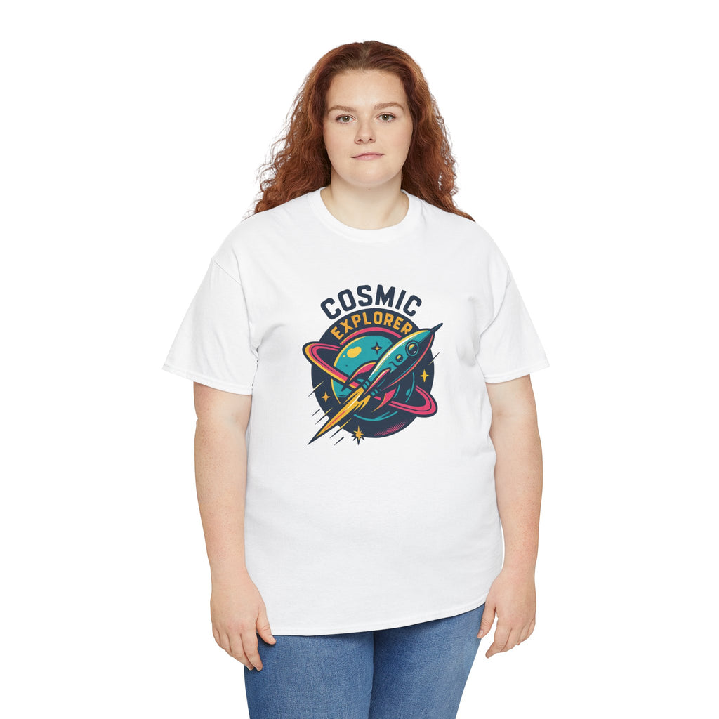 Graphic Tee | Cosmic Explorer | Retro Rocket in Orbit