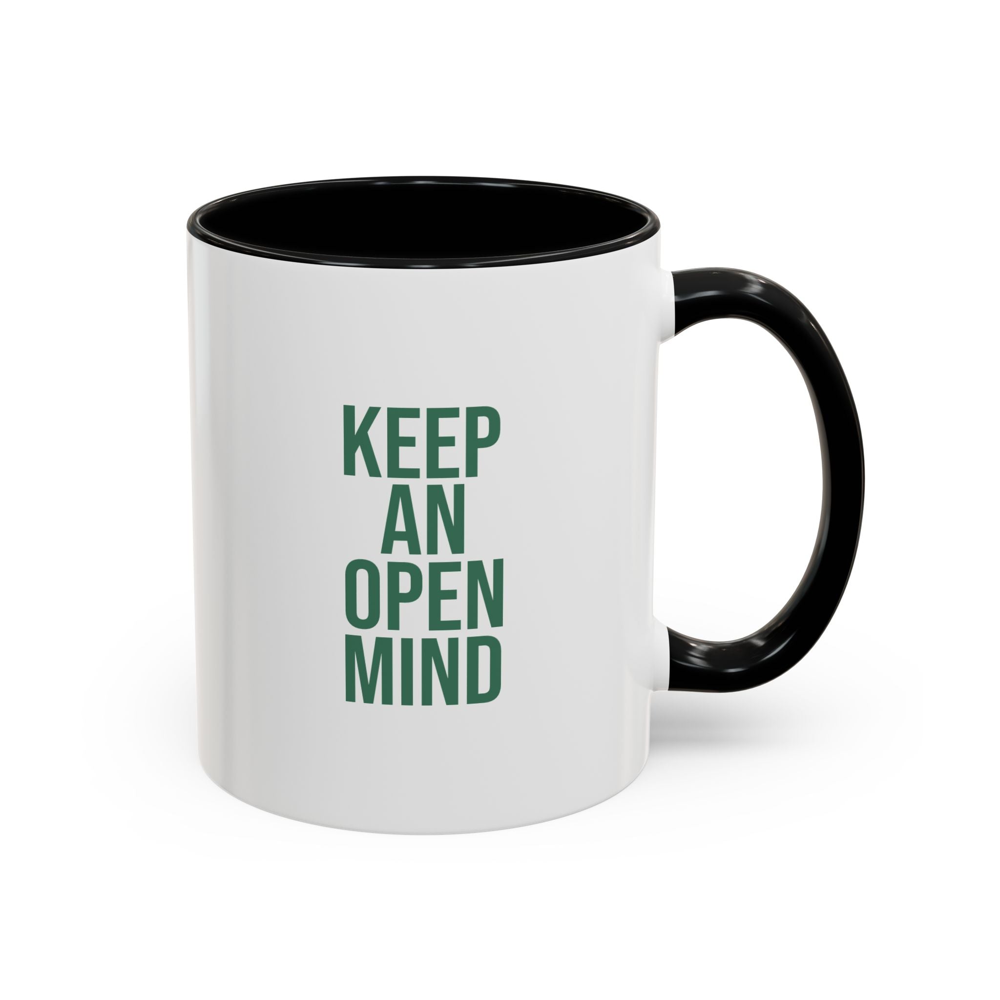 Retro Orbiter mug with Text 'Keep an Open Mind' (11 oz)