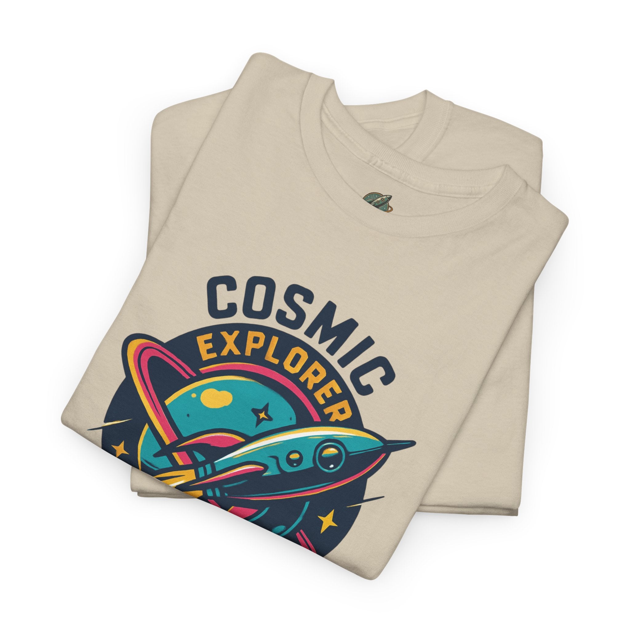 Graphic Tee | Cosmic Explorer | Retro Rocket in Orbit